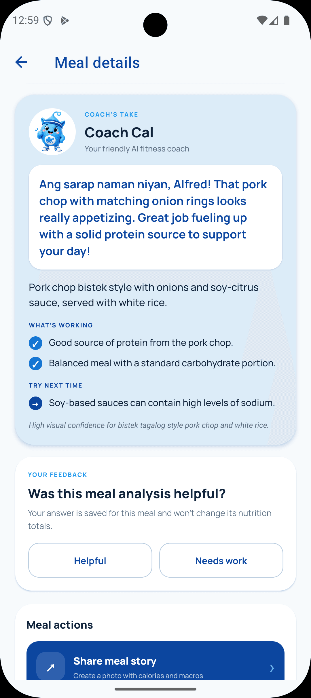 Get context without the guilt in the current Oops Calorie Android app