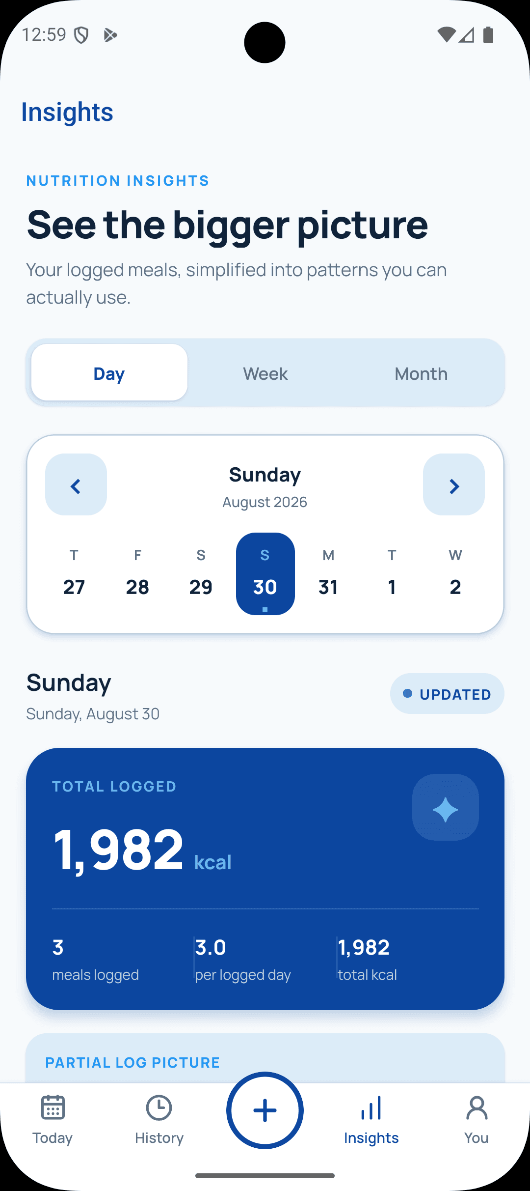 See the bigger picture in the current Oops Calorie Android app